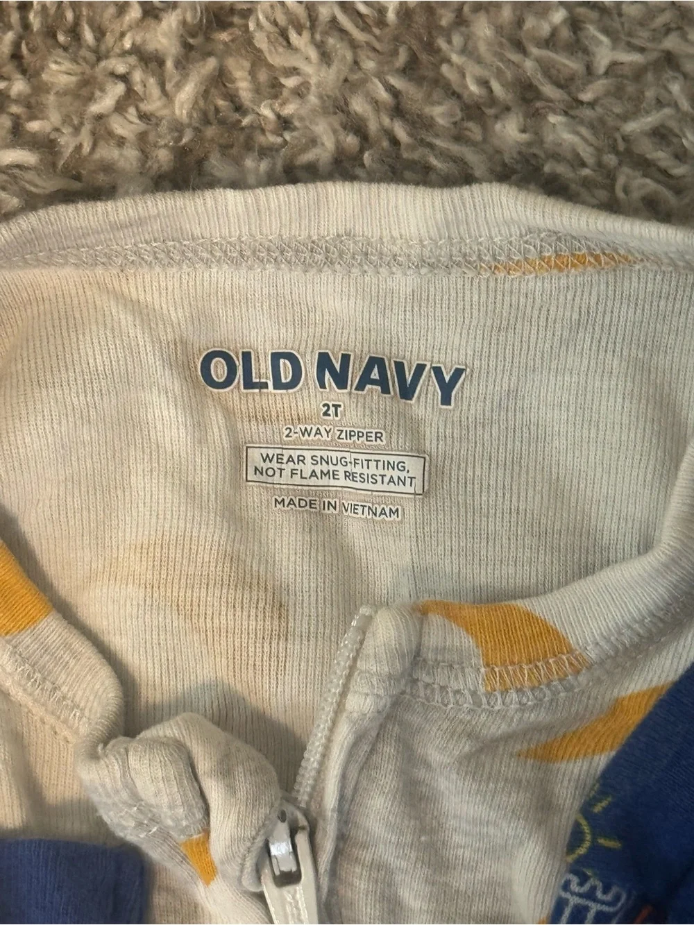 Old Navy Kids 2-Pack Footie Sleepers - Gray with Yellow Moon & Navy Robot